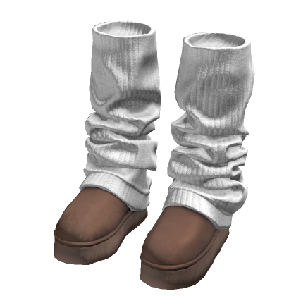 Dark Brown Cozy Winter Boots w/ White Leg Warmers