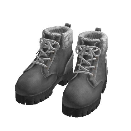 leather fur boots [grey]