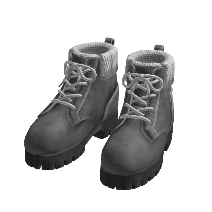 leather fur boots [grey]