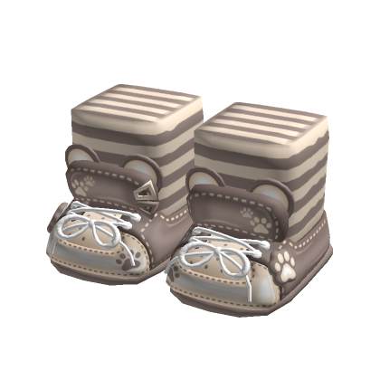 🐻🐾 cute kawaii brown bear shoes w socks