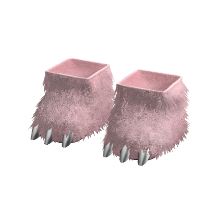 Monster Slippers Pink Fuzzy Fur Feet Slides Boots