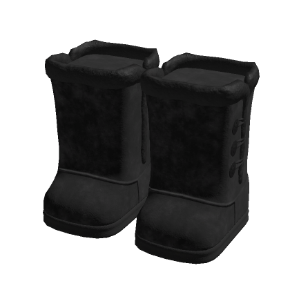 black cute high fluffy uggs