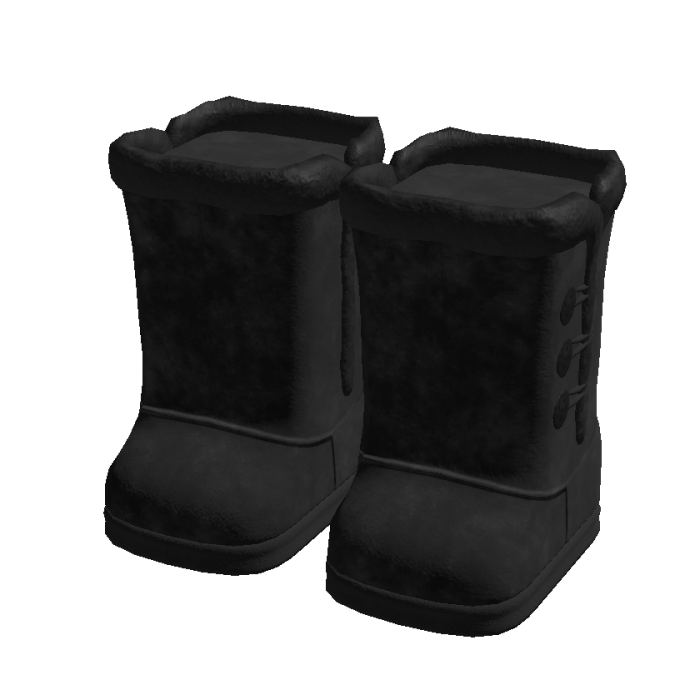 black cute high fluffy uggs