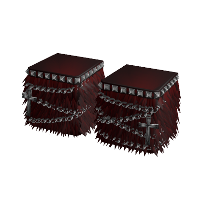 gothic emo studded fur boots red 1.0 / 3.0