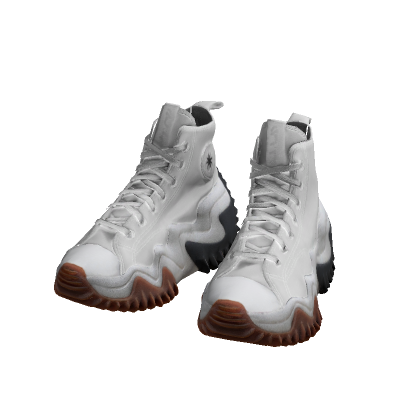 Chunky Canvas Wave Platform High-Tops - White