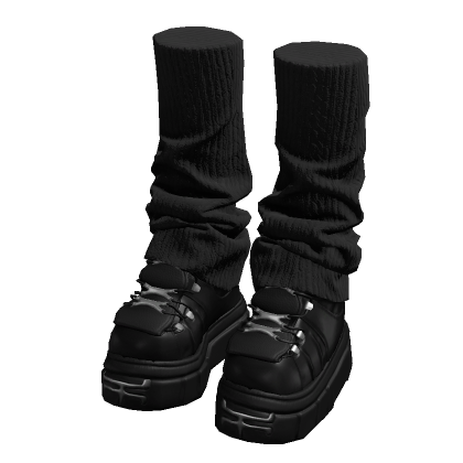 Black Goth Platform Shoes w/ Leg Warmers