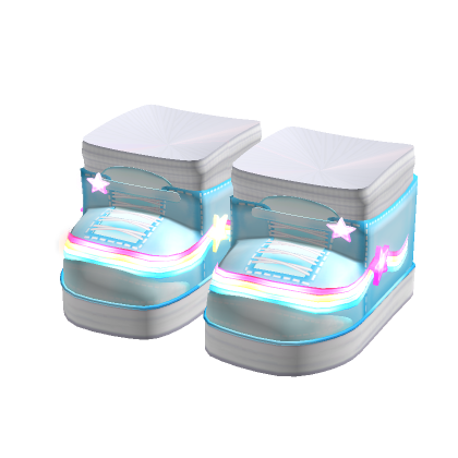 ♡ ꒰ blue light up rainbow sneakers w/ stars ꒱ ♡