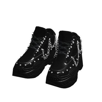 ✅Black Glossy Platform Shoes✅ Emo Goth thumbnail