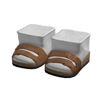 Suede Leather Cork Clogs w/ Socks (Tan) thumbnail