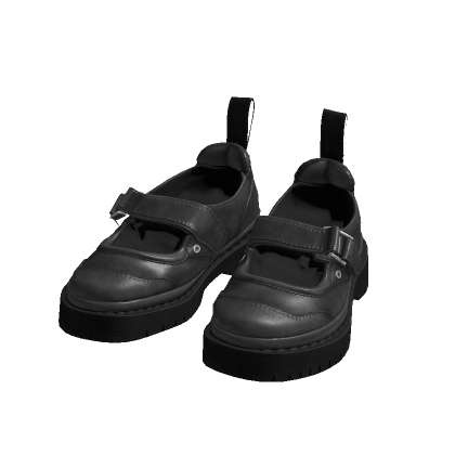 Gray Mary Janes Platform Shoes