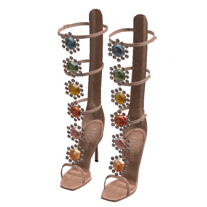 Soft Sunset Flower Crystal Lace Up Boots
