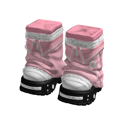 Y2K Stylish Arctic Boots Pink And White