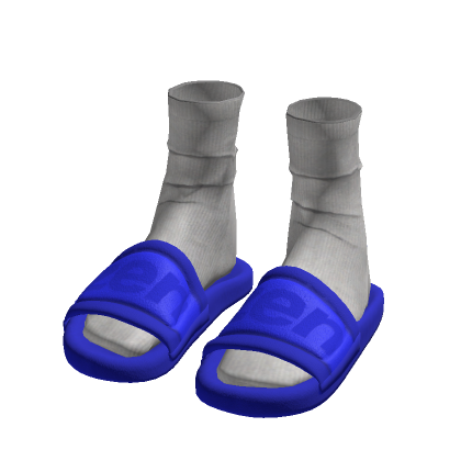 Blue Zen Streetwear Slides w/ White Socks