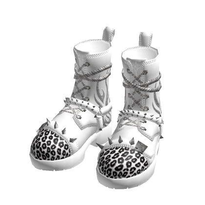 Punk Leopard Boots White[MAX]