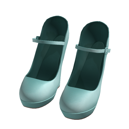 ☆ teal wedge heels (It-girl ver.) thumbnail
