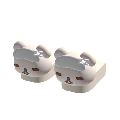 Cute Kuma Bear Blue Slipers Sleep Time