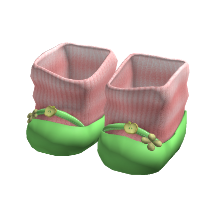 Green Apple Igari Shoes With Pink  Cozy Socks