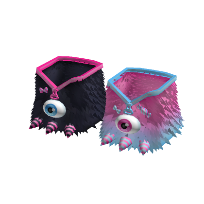 ꒰☠️꒱ 1.0 creepycute pink black monster fur boots