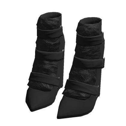 2000s ☆ Strapped Wedge Pointed Boots Heels Syaa v. thumbnail