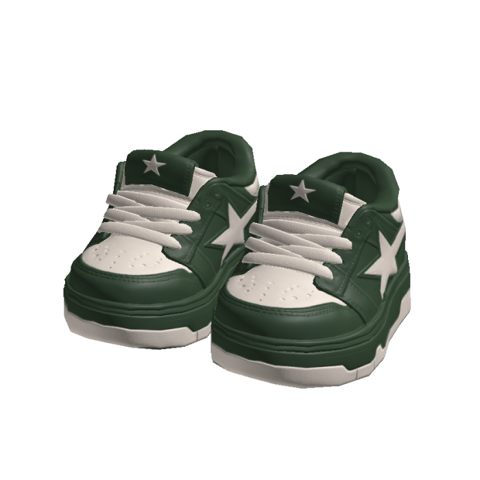 Green Y2K Chunky Star Sneakers 3.0