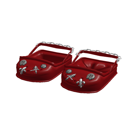 Emo Goth Cross Crocs Plastic Shoes Red