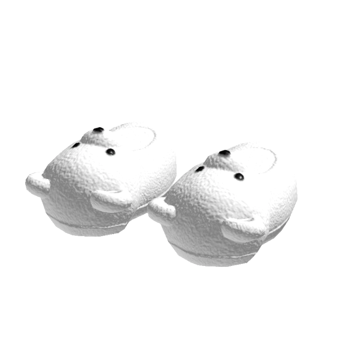 White Fuzzy Bear Slippers