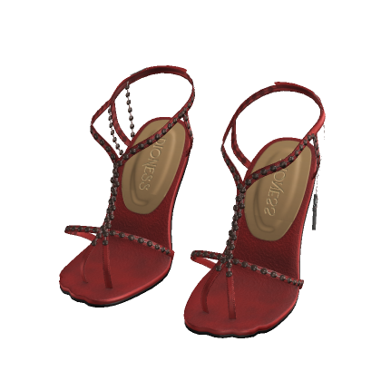 Red Rosary Heels