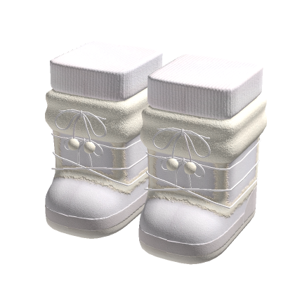 white cute fluffy winter snow boots