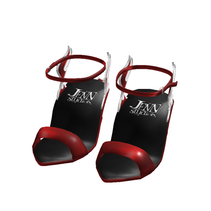 Couture Flame Heels Dark Red/White - It Girl