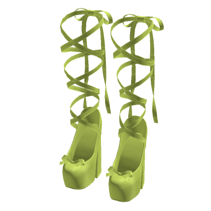 Soft ribbon ballet heels green (It Girl) thumbnail