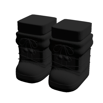 black cute fluffy winter snow boots