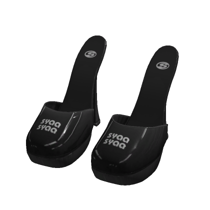 ☆ black platform mules sandal heels (syaa ver.) thumbnail