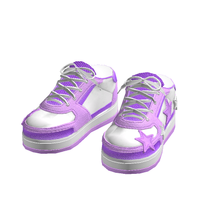Purple & White Y2K Comfy Star Sneakers thumbnail