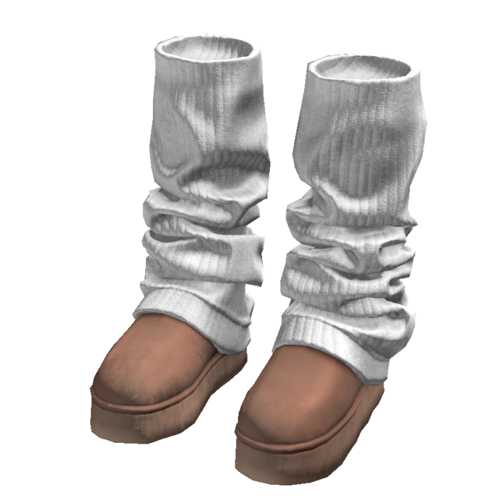 Brown Cozy Winter Boots w/ White Leg Warmers