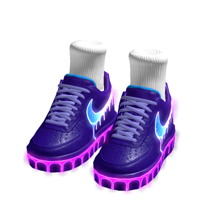 Purple GLOWING Drip Sneakers w/ Socks