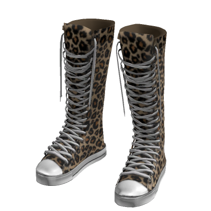 Leopard Vintage Punk Knee-High Canvas Sneakers