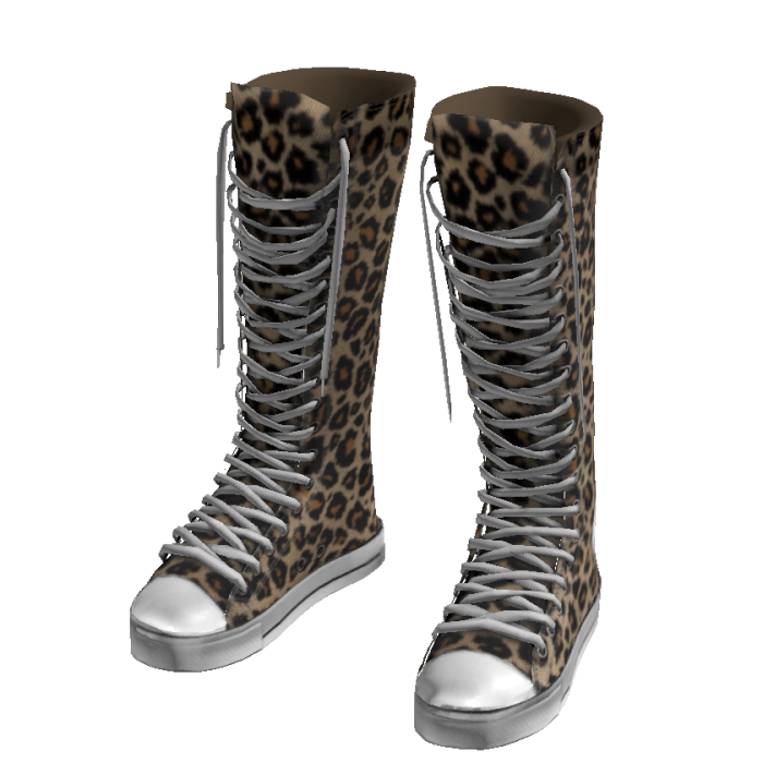 Leopard Vintage Punk Knee-High Canvas Sneakers