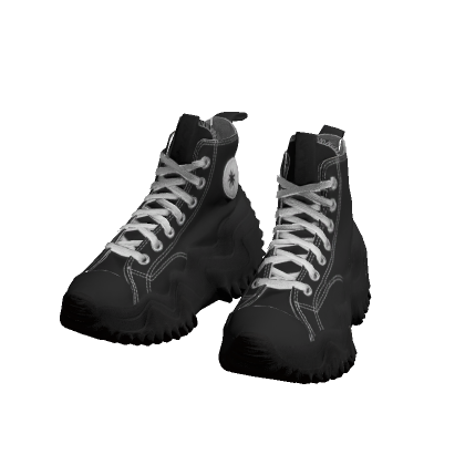 Chunky Canvas Wave Platform High-Tops - Black