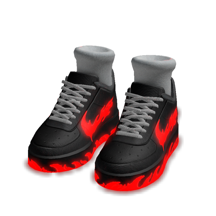 Emissive Flaming Shoes Red