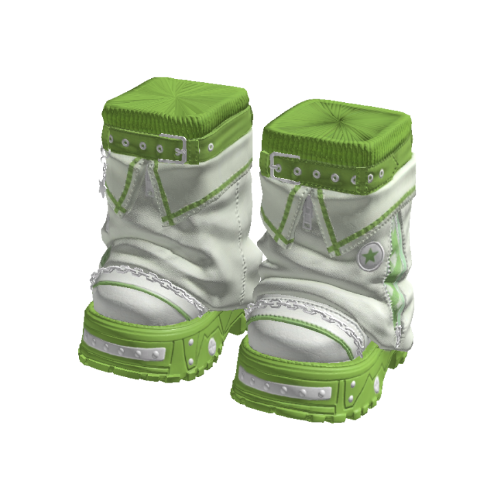 Y2K Stylish Arctic Boots Light Green And White