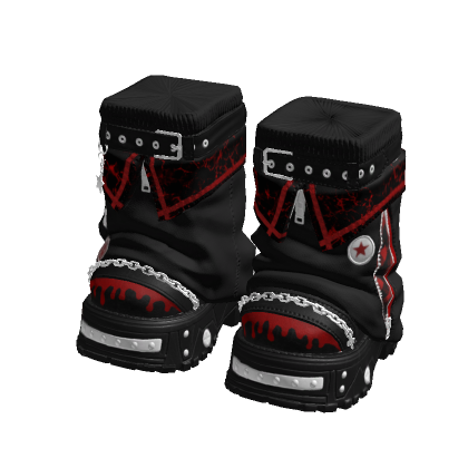 Y2K Stylish Arctic Boots Black And Red