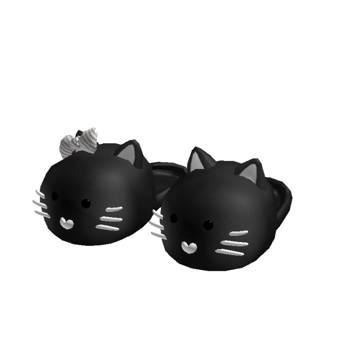 Cute Cat Slippers Black[MAX]