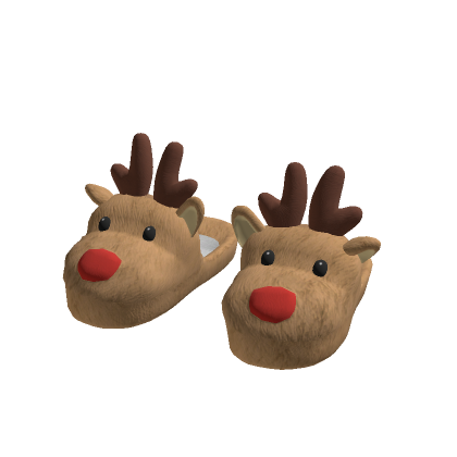 Christmas Fluffly Reindeer Slippers thumbnail
