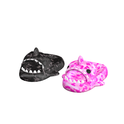 black pink camo shark slides thumbnail