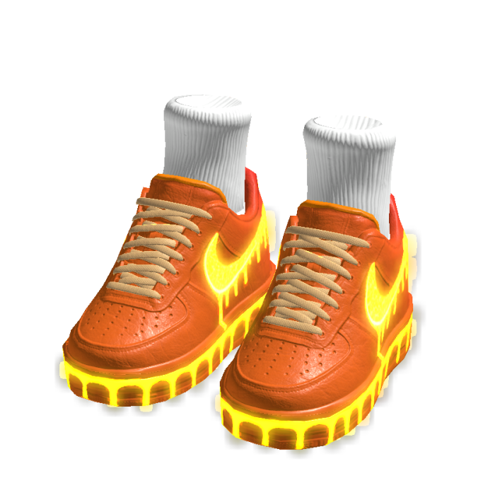 Orange GLOWING Drip Sneakers w/ Socks