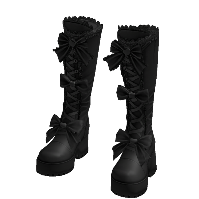 Gothic Black Bow Platform Boots