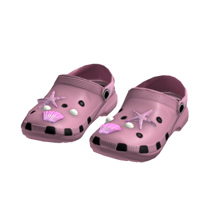 Pink Seashell Crocs