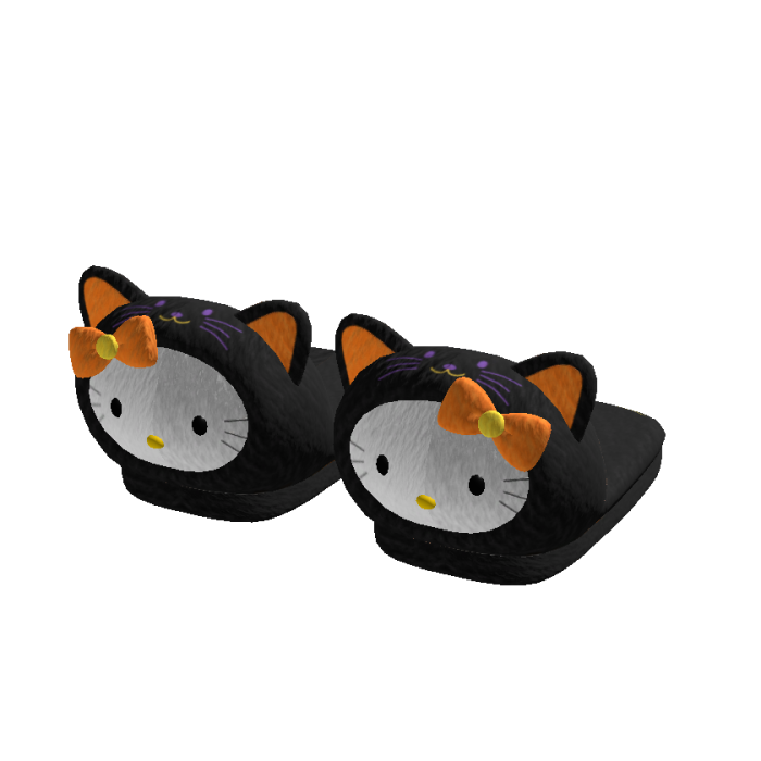 Black Cat Hello Kitty Halloween Slippers