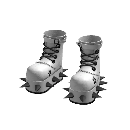 White Gothic Spiked Boots