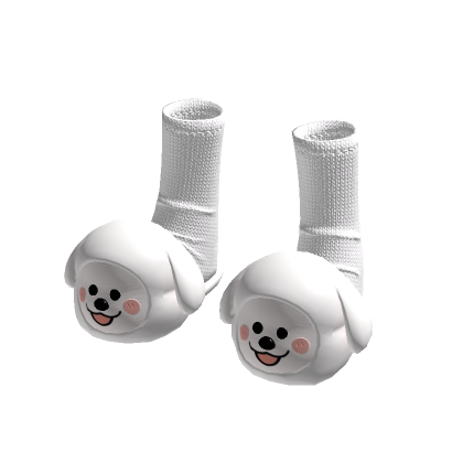 Puppy Slippers with Socks White[MAX]